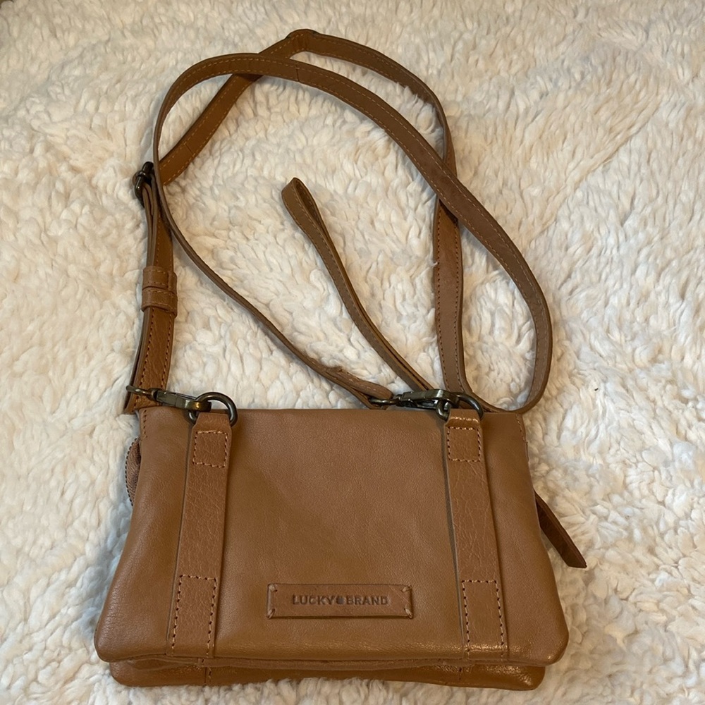 Lucky Brand Tan Leather Crossbody Bag